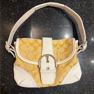 Stylish Yellow and White Handbag